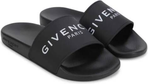 Givenchy Kids Aqua logo-print slides Black