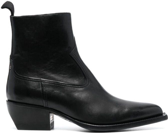 Golden Goose 50mm pointed-toe leather boots Black