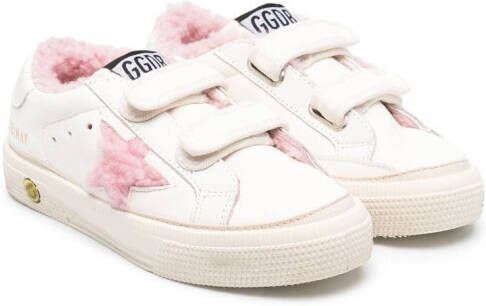 Golden Goose Kids shearling star-patch sneakers White