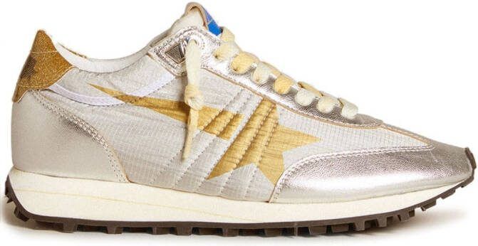 Golden Goose Star Printed Glitter Trainers Silver