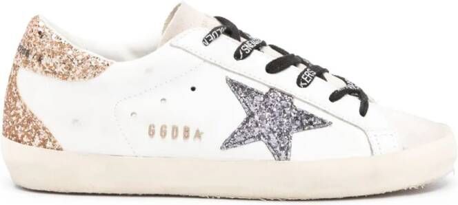Golden Goose Super-Star glittered sneakers White