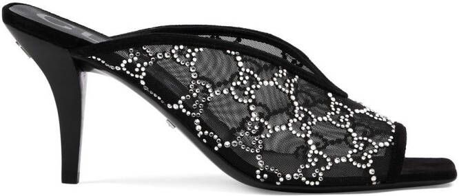 Gucci 90mm GG crystal-embellished sandals Black