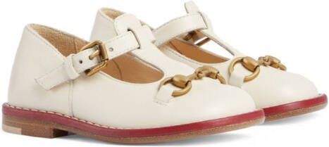 Gucci Kids Horsebit-detail ballerinas White