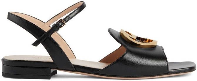 Gucci Interlocking G-logo leather sandals Black