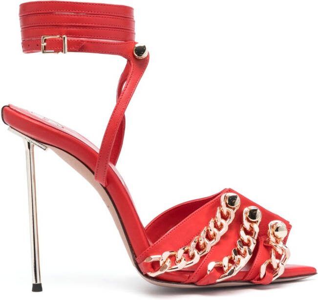 HARDOT 120mm chain-link detail sandals Red