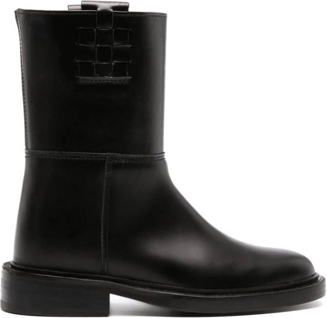 Hereu Anella interwoven-detail leather boots Black