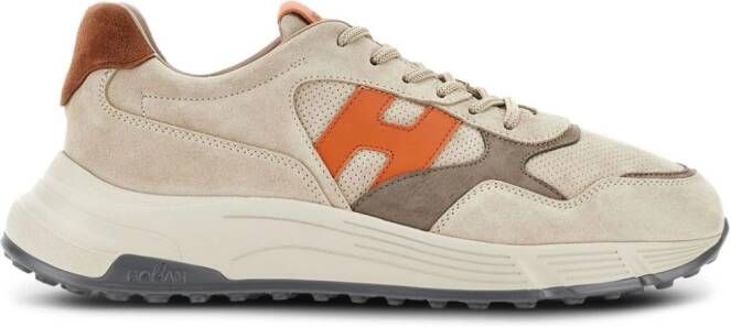 Hogan Hyperlight lace-up panelled sneakers Neutrals