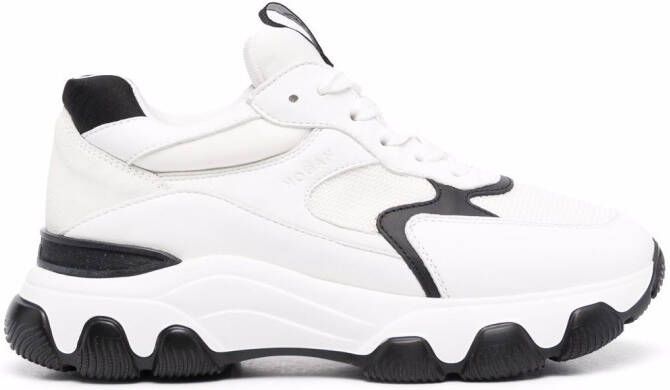 Hogan logo-patch lace-up sneakers White