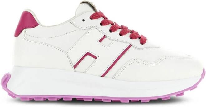 Hogan logo-patch leather sneakers White