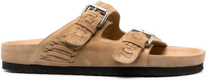 ISABEL MARANT Lennyo leather sandals Brown