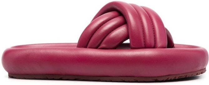 ISABEL MARANT cross-strap platform slides Red