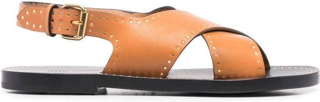 ISABEL MARANT Jane leather sandals Brown