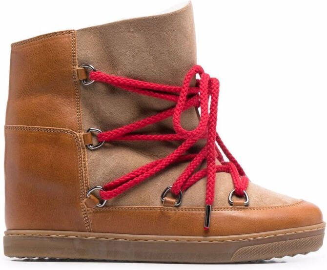 ISABEL MARANT Nowles lace-up ankle boots Brown