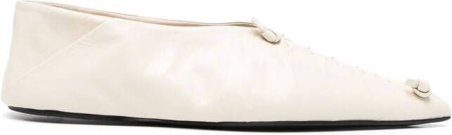 Jil Sander knotted leather ballerina shoes Neutrals