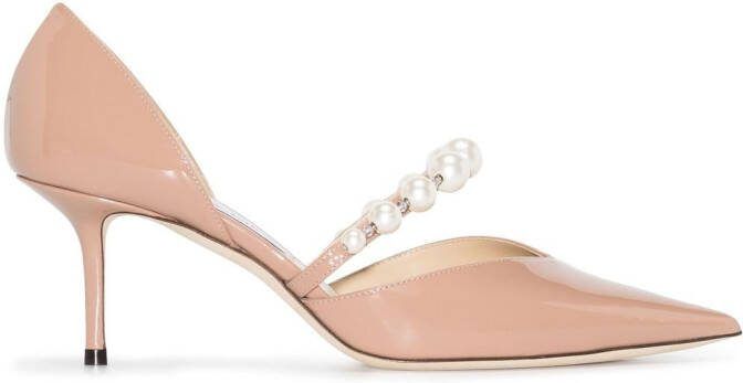 Jimmy Choo Aurelie 65mm pearl-embellished pumps Pink