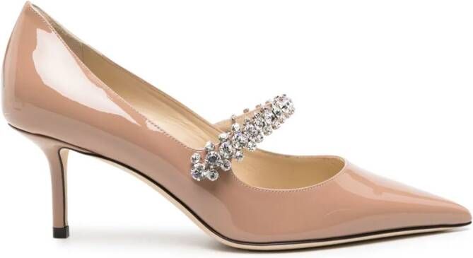 Jimmy Choo Bing 65mm crystal-strap pumps Pink