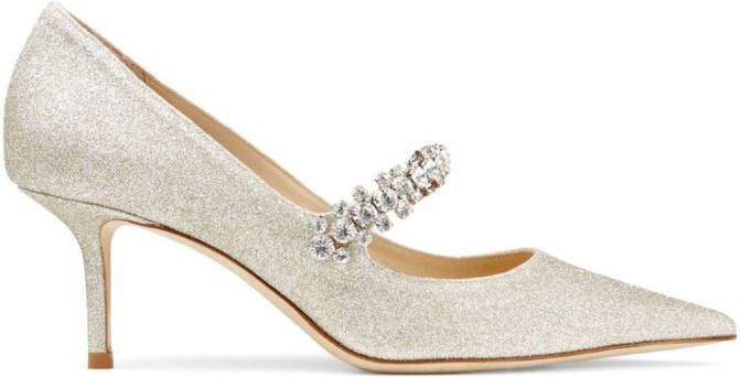 Jimmy Choo Bing 65mm glitter-effect pumps Gold