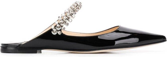 Jimmy Choo Bing crystal-embellished pointed mules Black