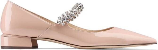 Jimmy Choo Bing crystal-strap ballerina shoes Pink