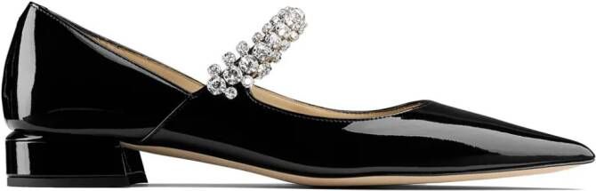 Jimmy Choo Bing leather ballerina shoes Black