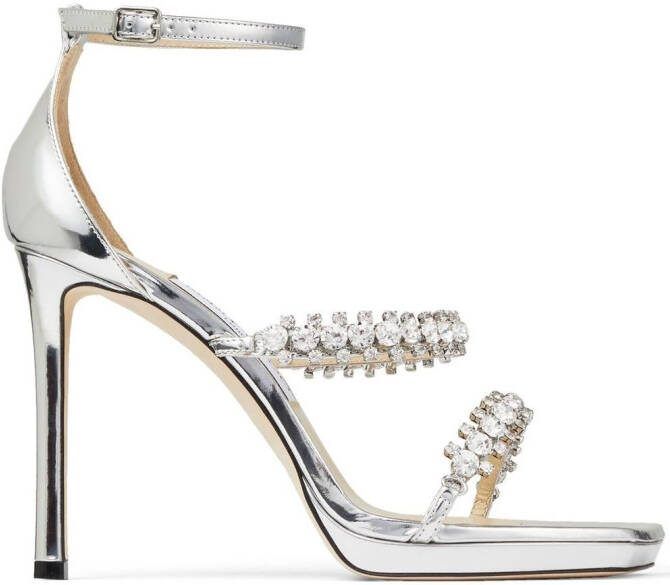 Jimmy Choo Bing metallic 105mm sandals Silver