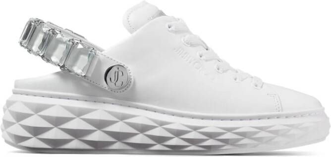 Jimmy Choo Diamond Maxi Sling slippers White