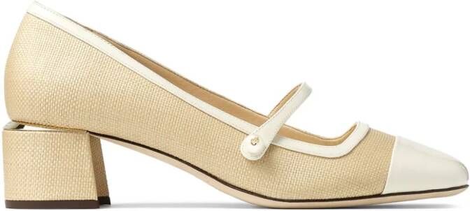 Jimmy Choo Elisa 45mm Leather Pumps Neutrals