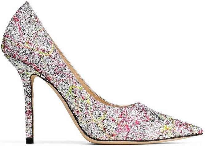 Jimmy Choo Love 100mm glitter pumps Silver - Picture 2