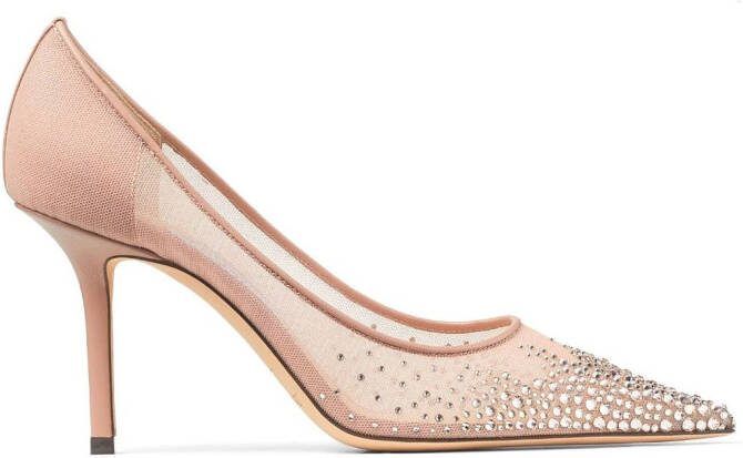 Jimmy Choo Love 85mm crystal-embellished pumps Pink