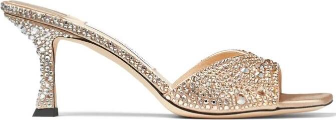 Jimmy Choo 70mm Skye satin sandals Gold