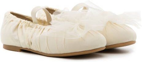 Jnby by JNBY gathered-detail leather ballerinas Neutrals