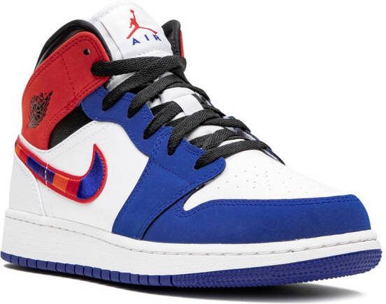 Jordan Kids Air Jordan 1 Mid SE "Multicolor Swoosh" sneakers White