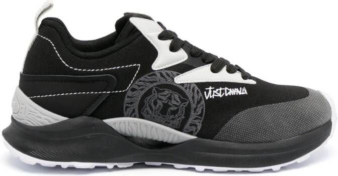 Just Cavalli lace-up panelled sneakers Black