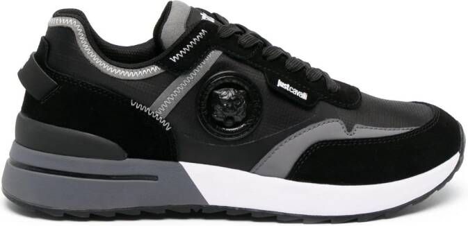Just Cavalli logo-patch panelled sneakers Black