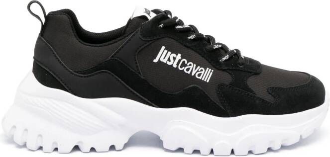 Just Cavalli logo-print lace-up sneakers Black