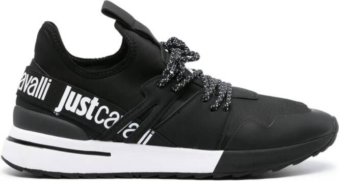 Just Cavalli logo-print panelled sneakers Black