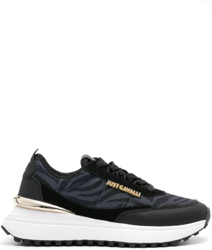 Just Cavalli zebra-print panelled sneakers Black