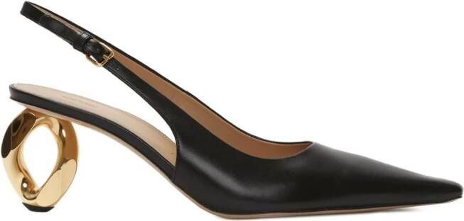 JW Anderson chain-heel slingback sandals Black