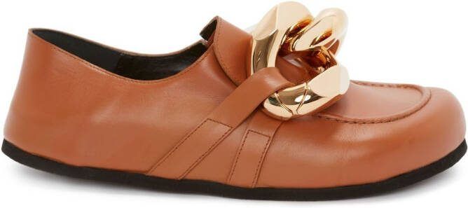 JW Anderson Chain leather loafers Brown