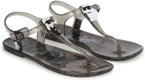Karl Lagerfeld Kids Ikonik Karl  Choupette transparent sandals Black