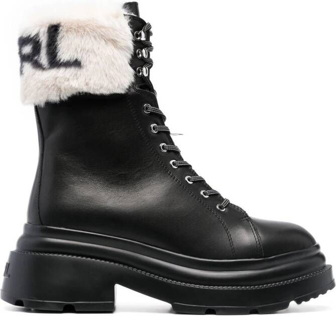 Karl Lagerfeld logo-embellished ankle boots Black