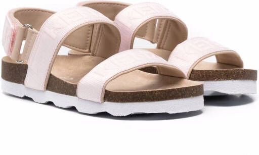 Kenzo Kids logo-print double strap sandals Pink