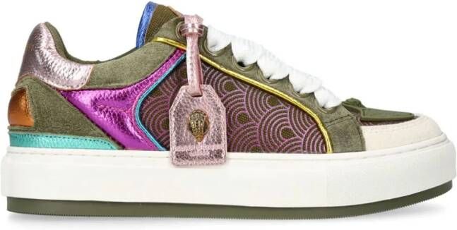 Kurt Geiger London Southbank Tag panelled leather sneakers Green