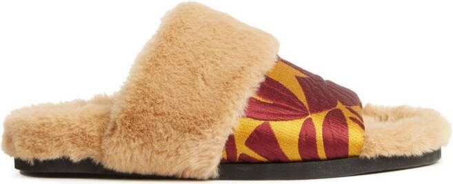 La DoubleJ Winter jacquard slides Neutrals