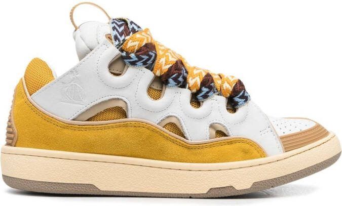 Lanvin Curb chunky lace-up sneakers Yellow
