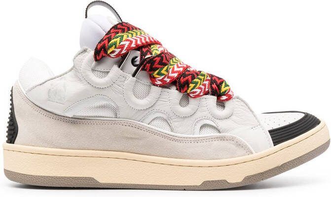 Lanvin Curb suede trim sneakers White