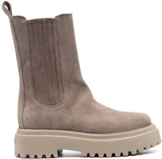 Le Silla 55mm slip-on suede boots Grey
