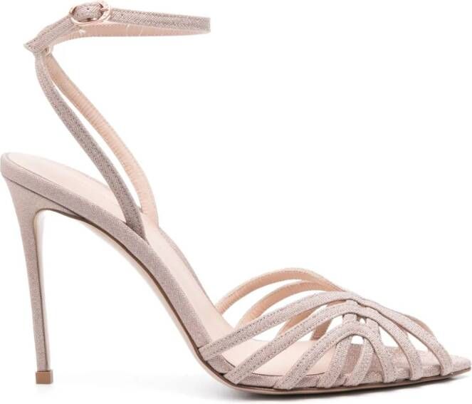 Le Silla Embrace 110mm leather sandals Neutrals