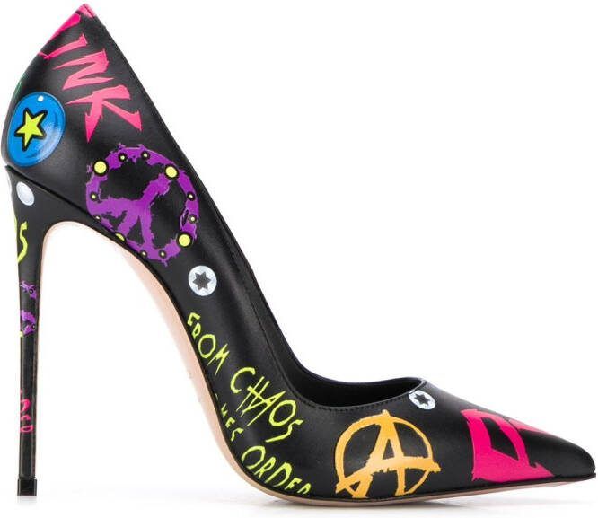 Le Silla Eva 120 printed pumps Black