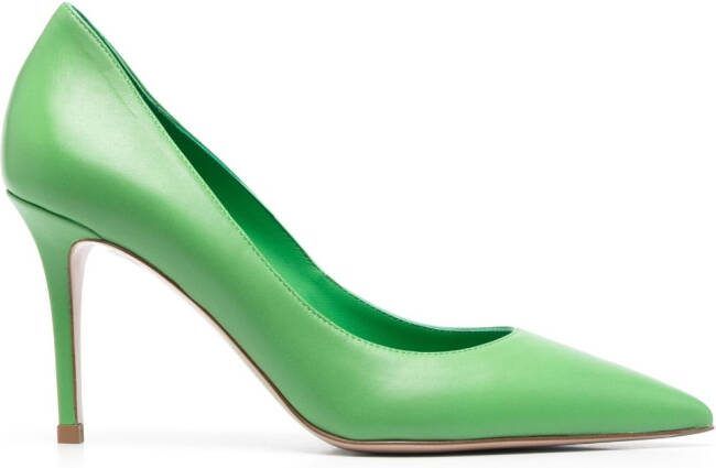 Le Silla Eva 80mm leather pumps Green